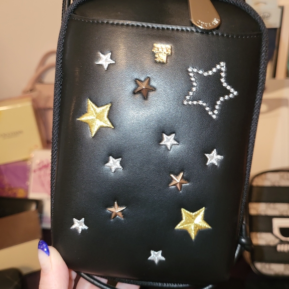 Anna Sui Black Crossbody Bag with Star Accents - Picture 3 of 9